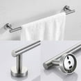thumbnail image 3 of Tcbosik 3-Piece Set Bathroom Hardware Set, Stainless Steel Towel Bar Set, Includes 11.8" Towel Bar, Toilet Paper Holder, Robe Towel Hook, Brushed Nickel, 3 of 6