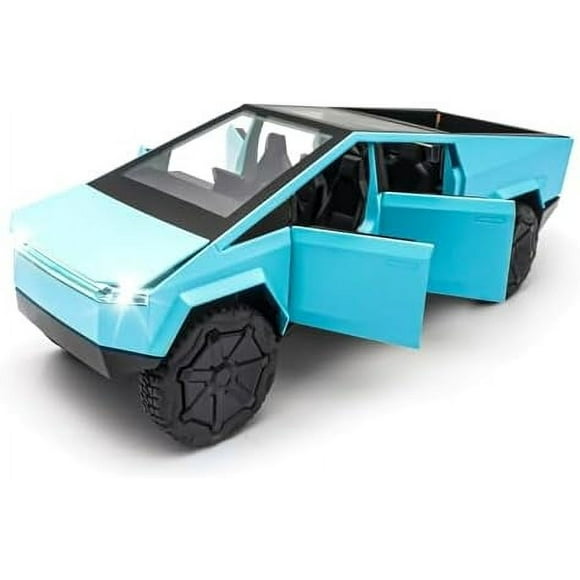 Cybertruck Model: 1/32 Diecast Metal Toy Trucks with Lights and Sounds, Mini Vehicles Toys for Boys, Ages 3 and Up (Blue) 1/32 Blue 1/32 Blue