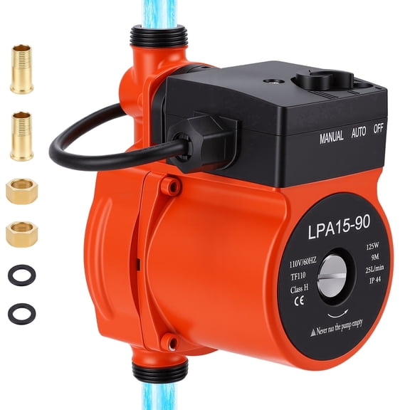 Water Pressure Booster Pump, 125W, 110V, Max 6.6GPM,Automatic Adjustable Pressure, Self-Priming for Home,Pool, Pond,Garden and Irrigation
