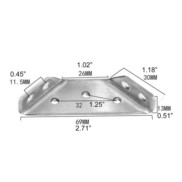 20PCS Stainless Steel Corner Brackets - Universal Furniture Connectors With Screws, 90 Degree Angle