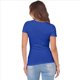 thumbnail image 3 of Camiseta de Canalé Entallada para Mujer, Azul , Talla XL, 3 of 9