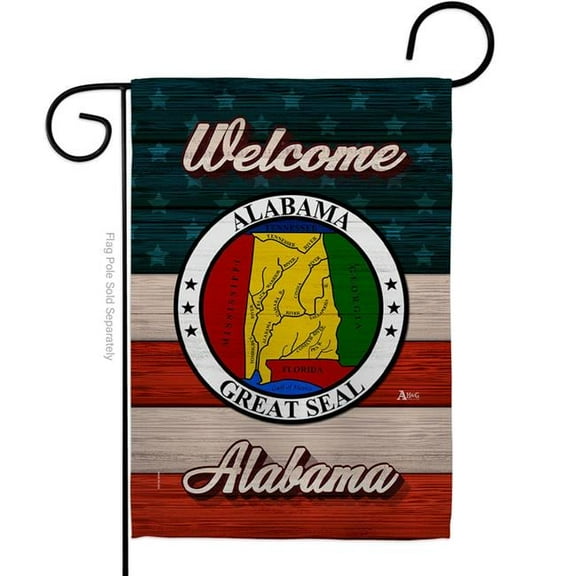 Americana Home & Garden G141257-BO 13 x 18.5 in. Welcome Alabama Double-Sided Vertical House Decoration Banner Garden Flag - Yard Gift