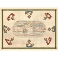 thumbnail image 3 of Martines 14x11 Black Modern Framed Museum Art Print Titled - World Map - Martines 1587, 3 of 5