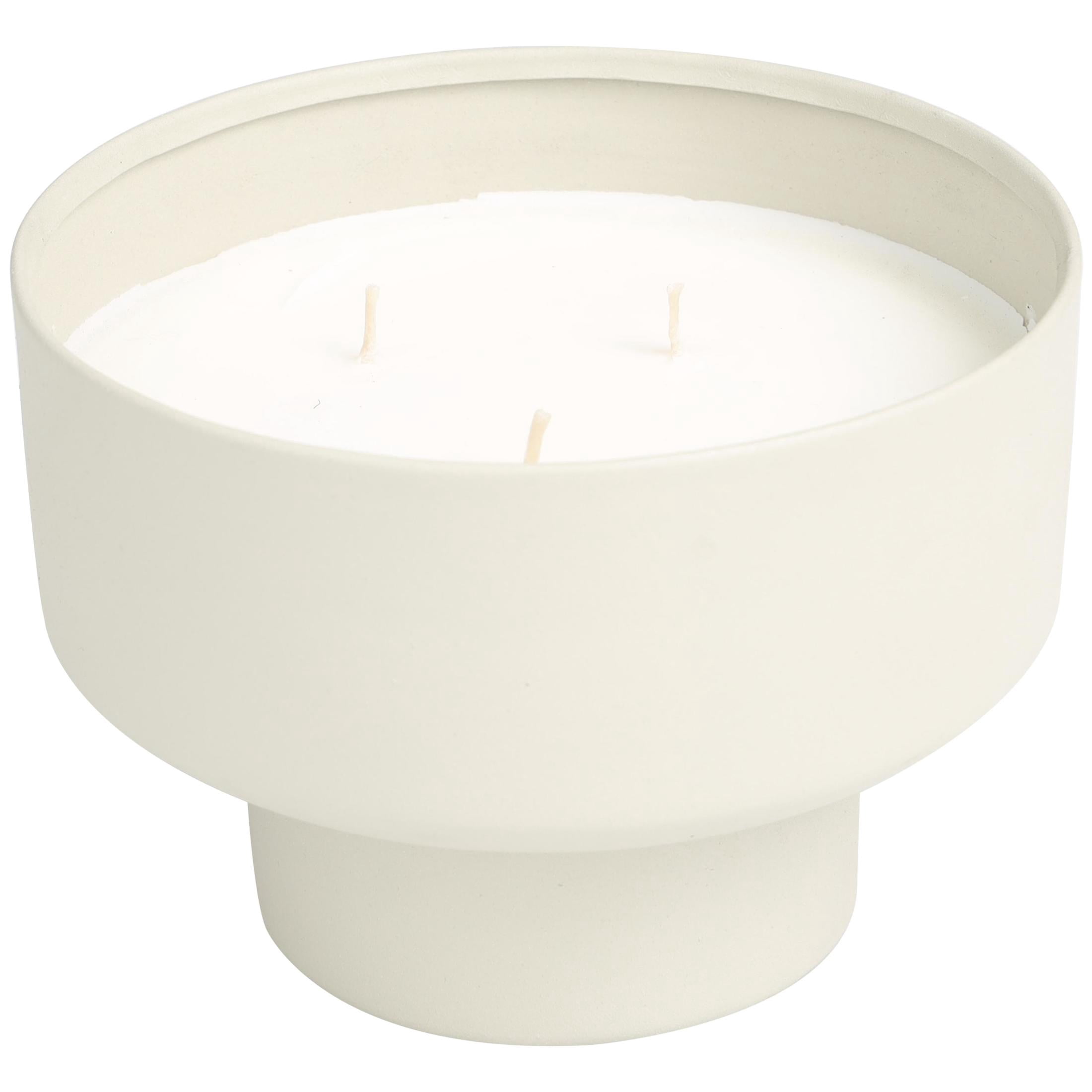 DecMode Gray Metal White Sage Scented Matte 50 oz 3 Wick Candle with White Wax