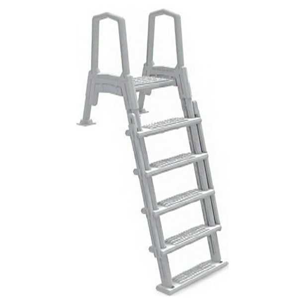 Aqua Select White Outside FlipUp Safety Ladder for Above Ground Pools