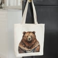 thumbnail image 4 of COMIO Canvas Tote Bag, Animal Design, Heavy Duty Gusseted, for Shopping, Grocery, Laptop, School Books (T-BEAR-XL), 4 of 5