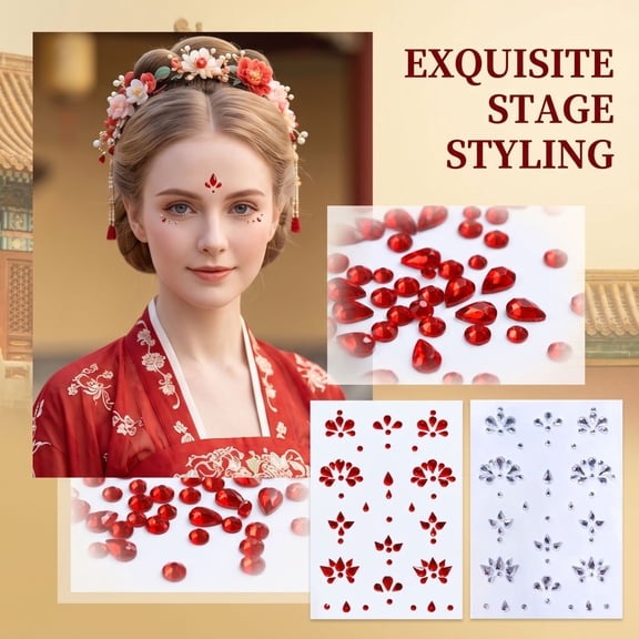 Halloween Floral Bindi Sticker with 3X4.5 Inch Sheet, Party Decorations for Women, Valentine Gift for Women - 1 Count