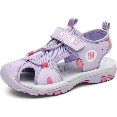 

Boys Girls Breathable Closed Toe Sports Sandals Summer Fashion Water Sandals Lightweight Non-Slip Beach Sandals for Kids