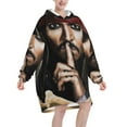 thumbnail image 2 of Unisex Adults Johnny Depp 20 Oversized Wearable Soft Fleece Blanket Hoodie Hooded Pullover Sweatshirt with Large Pocket For Men Women, 2 of 9