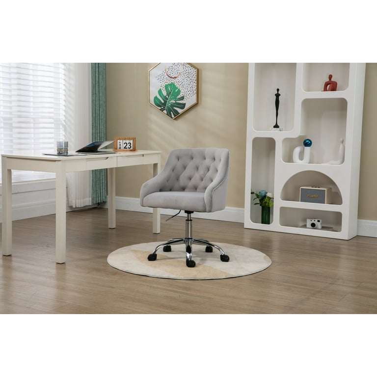 Velvet Office Swivel Chair Vanity Chair Fabric Desk Chair Pretty Fancy Chair Gold Office Chair for Girls 360 Swivel Height Adjustable Reception