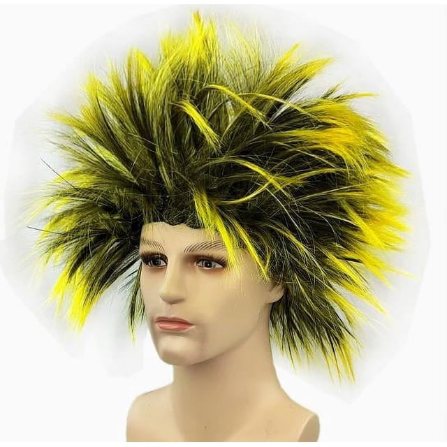 Peluca afro divertida y divertida para hombres y mujeres, con pinchos coloridos, para fiestas, disfraces, cosplay y fiestas temáticas.