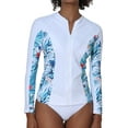 thumbnail image 1 of Charmo Womens Rash Guard Shirt Long Sleeve Raglan Sun Protection Swim Shirt Bathing Suit UPF 50+, 1 of 6