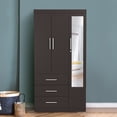 thumbnail image 1 of Mobi Ropero 92cm De Madera Jazmín Chocolate Closet Organizador Mobi Muebles Moderno, 1 of 9