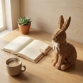 thumbnail image 4 of Decorr Easter Bunny Ornaments, 7.9"Rattan Rabbit Woven Willow Rabbit Figurines Crafted with Resin, Easter Decorations, for Living Room Patio Desktop to Boost The Festive Easter Vibe (Earthy Yellow), 4 of 6