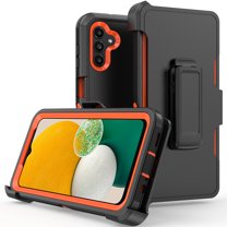 TASHHAR Samsung Galaxy A04S Case/A13 5G Case with Belt Clip Holster Military Grade Heavy Duty Protection 3 in 1 Shockproof Armor Rugged Durable for Galaxy A04S/A13 5G Phone - Black Orange