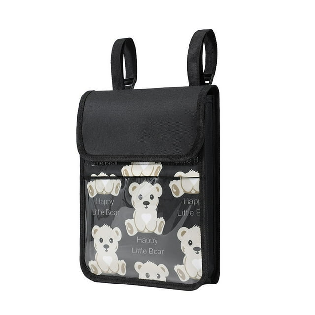 Bolsa para manillar de bicicleta, impermeable, de poliéster, bonita y ajustable, para almacenamiento frontal. Negro