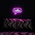thumbnail image 5 of Isaac Jacobs LED Neon ‘White & Pink “hello” Word Bubble’ Wall Sign, Powered by USB Wire, 5 of 7