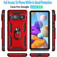 thumbnail image 5 of Starshop Case for Google Pixel 6A, With Tempered Glass Protector, Drop Protection Ring Kickstand Cover Red, 5 of 7