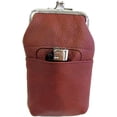 thumbnail image 2 of Women 100% Pure Leather Cigarette Case Lighter Pocket Zipper Coin Pouch -4 Color (Wine), 2 of 8