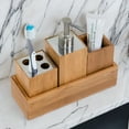 thumbnail image 2 of Honey-Can-Do 4 Piece Bamboo Bath Accessory Set, Natural Bamboo/Chrome, 2 of 5