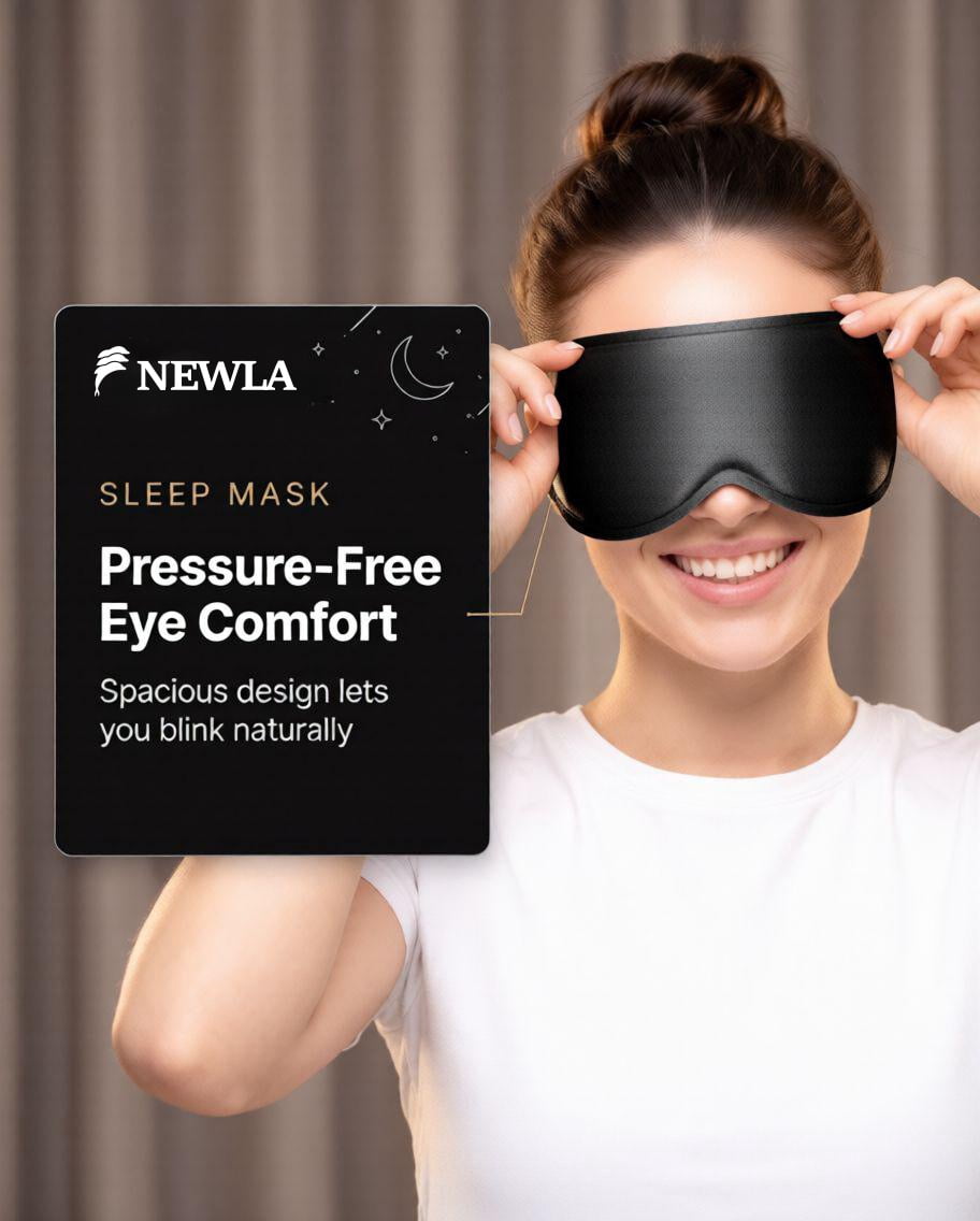 Eye Mask Sleep, Weighted Sleep Mask with Full Blackout Coverage, 3D Contoured Cups, Zero Eye Pressure Fit, Soft Breathable Fabric for Home Sleep, Airplane Travel, Yoga, for Women and Men