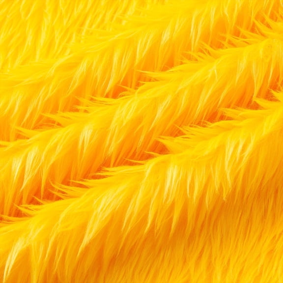ERDOUY 36x63 Inch Faux Fur Fabric, Ultra-Thick Plush Fluffy Textile for DIY Sewing, Costumes & Dolls,Yellow A
