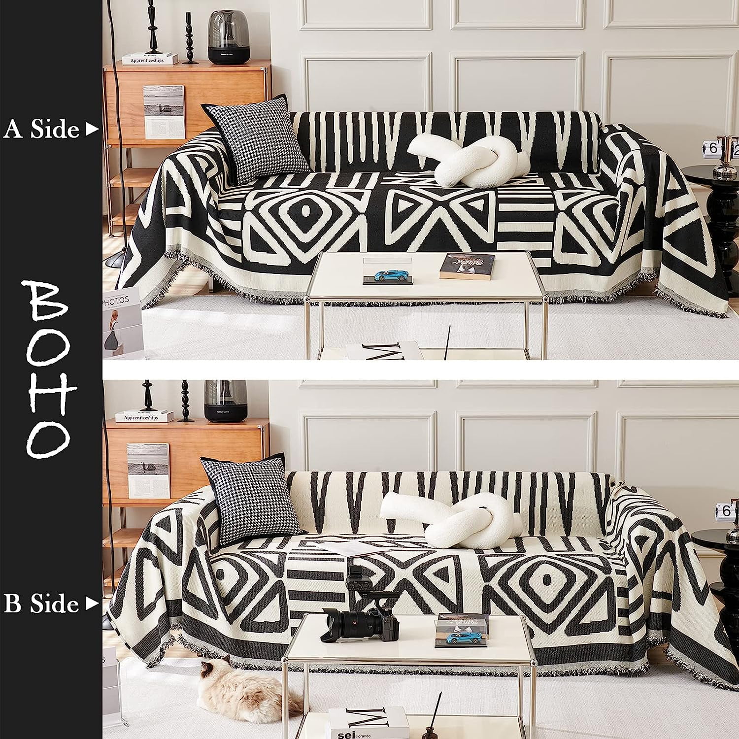 Inadays Sofa Cover Couch Cover Slipcovers Furniture Protector for Chair Loveseat Futon Sectional L Shape Sofa Boho Chenille