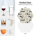 thumbnail image 6 of Disketp Vintage Moon Fox Funny Coasters,4 Pcs Leather Coasters with Holder, Perfect Housewarming Hostess Gifts,Protect Furniture from Water Marks Scratch and Damage-Hexagon, 6 of 6
