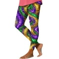 thumbnail image 3 of QATAINLAV Leggings for Women Tummy Control,Carnival Fancy Mask Printed High Waisted Yoga Pants Mardi Gras Full Length Tight Running Leggings Multicolor XXL, 3 of 4