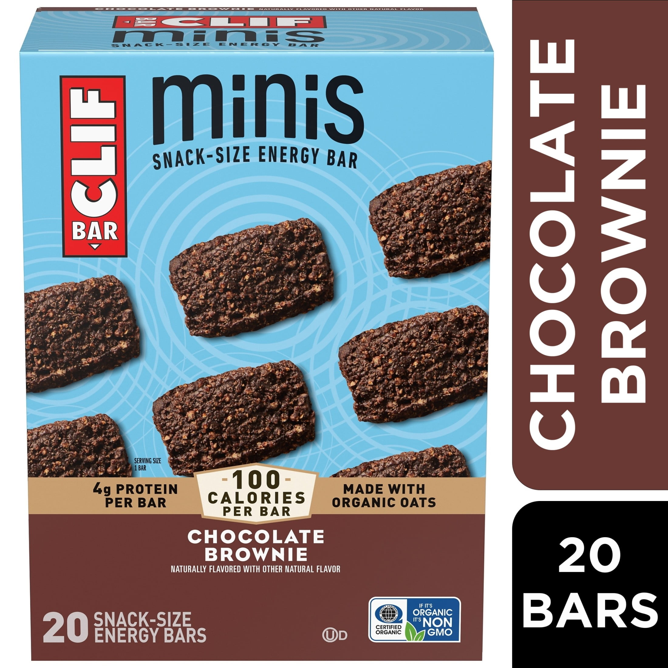 (4 pack) CLIF BAR Minis Chocolate Brownie Flavor Snack-Size Energy Bars, 20ct
