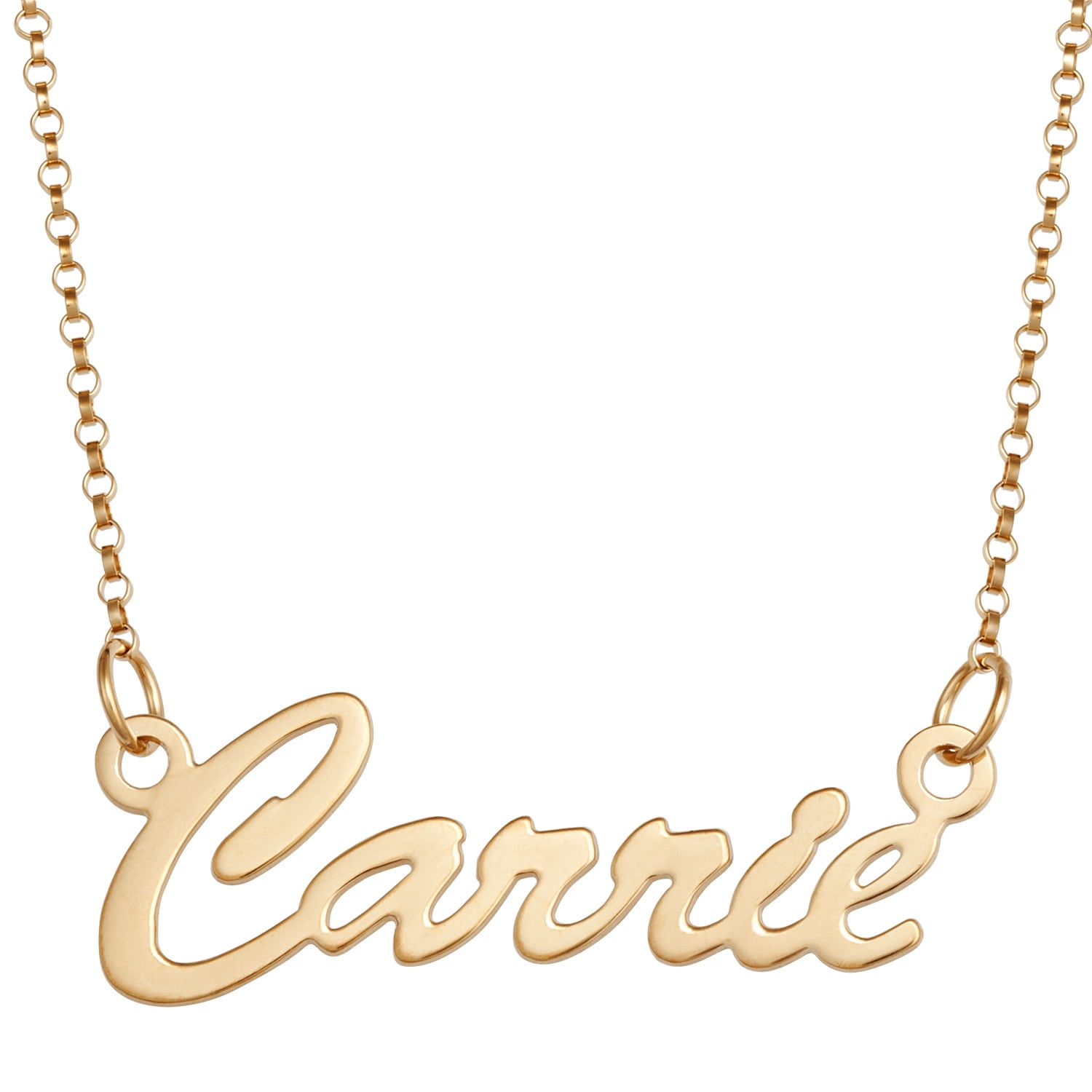 Personalized Planet Women's Silvertone or Goldtone Nameplate Necklace, 18"
