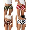 thumbnail image 3 of LMLYSoH Women's Dot Print Mini Shorts Summer Fashionable Fold Over Low Waist Micro Shorts, 3 of 9