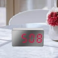thumbnail image 4 of Digital Alarm Clock Large Date Display Dimming Charging LED Temperature Display Mirror Display Dimming Snooze Time 3'' Table Clocks Decoration Red, 4 of 8
