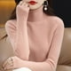 thumbnail image 1 of Suéter de cuello alto para mujer de otoño e invierno, ajustado, elegante, corto, de color sólido, de manga larga, de punto, camisa base, 1 of 5