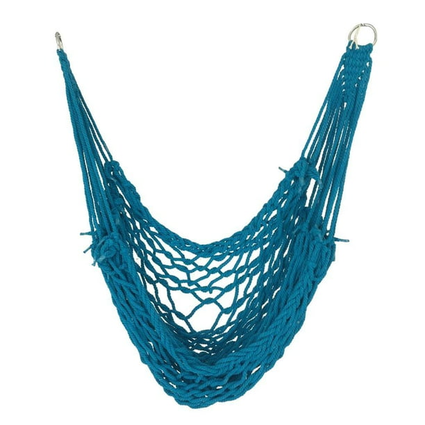 Hamaca columpio para camping, red de malla para casa, viajes, jardín, 80 x 110 cm, carga de 120 kg Azul