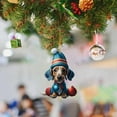 thumbnail image 2 of Acrylic Christmas Ornament,Acrylic Cartoon Christmas Pendant,Wearing Christmas Hat Pet, Pine Tree Decor,Xmas Gift for Hanging House Charm Eve Keepsake,Car Rear View Mirror Accessories(A), 2 of 9