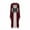 #045-Wine, variant on AUNVITO Women's Vintage Gothic Bustier Dress Square Neck Long Sleeves Flared Sleeves Lace-up Lace Trim Long Figure-flattering Dress