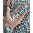 thumbnail image 3 of Pendientes colgantes de turquesa con flores bohemias retro, nuevos productos europeos y americanos, joyería personalizada, turquesa, 3 of 3