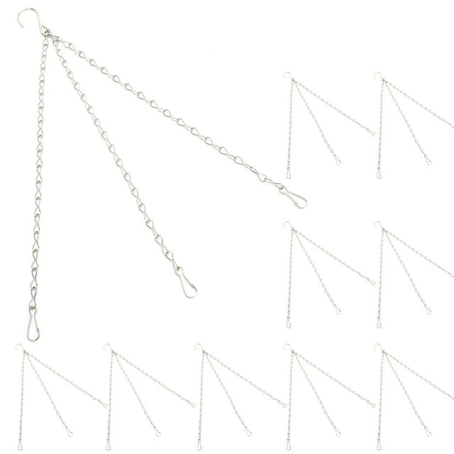 FLAMEEN Plant Hangers,10Pcs Hanging Chain With Hooks Single 8-Strand Iron Garden Flower Pot Plant Hangers Replacement,Hanging Chain