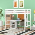 thumbnail image 2 of Twin Loft Bed with Desk Bookcase Storage Cabinet, Solid Wood Slat Bed Frame with Writing Board Ladder for Child Kids Teens, 2 of 13