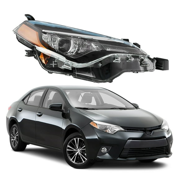 munirater Front Right LED Projector Headlight Headlamp Assembly with Amber Corner Passenger Side Replacement for 2017-2019 Toyota Corolla L / LE / LE ECO 81110-02M70