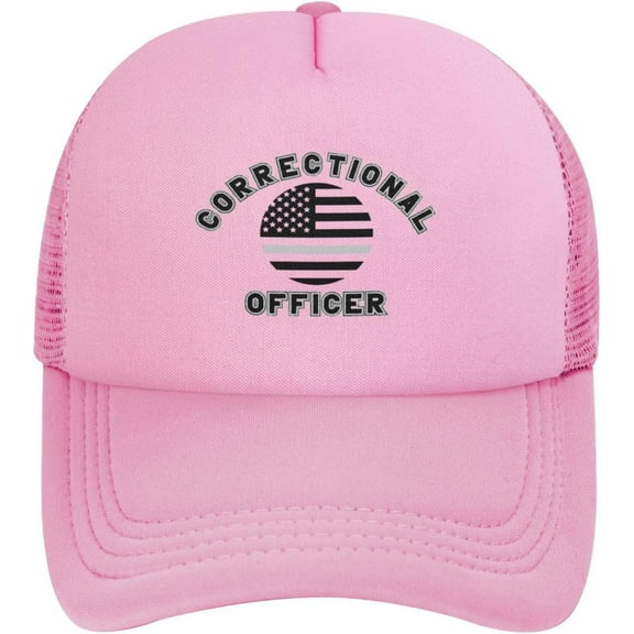 Thin Silver Line Correctional Officer Mesh Cap Women Men Trucker Hat Baseball Cap