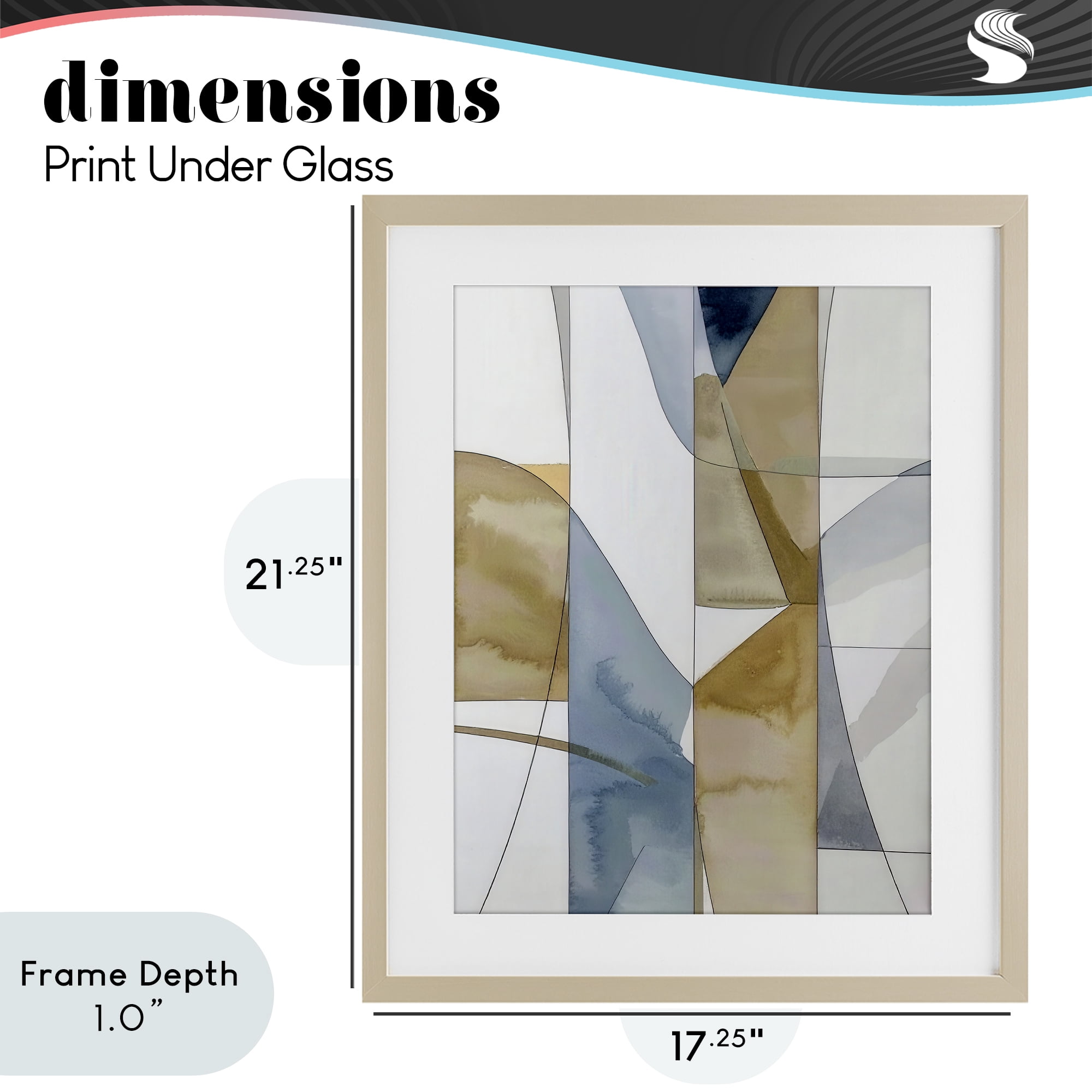 Stupell Industries Geographic Abstract Sections Birch Framed Print Under Glass, design by Alonza Saunders
