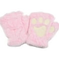thumbnail image 3 of Soft Fluffy Gloves Mens Women Cat'S Claw Gloves Plush Half-Finger Bear'S Paw Fingerless Gloves Cute Womens Thick Halter Gloves Cartoon Warm Gloves, 3 of 5