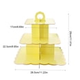 thumbnail image 3 of MTBLYS Soporte de 3 niveles para cupcakes y postres|ideal para fiestas de cumpleaños y bodas| Bandeja de plástico escalonada con borde dorado festoneado para servir cupcakes|pasteles o aperitivos, 3 of 6