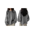 thumbnail image 3 of Women'S Oversized Sweaters Long Sleeve Crew Neck Fuzzy Knit Casual Chunky Pullover Sweater Fall Gray S, 3 of 7