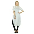 thumbnail image 1 of Bimba Women Classic Cotton Custom Kurti 3/4th Sleeve Formal Long Blouse, 1 of 4