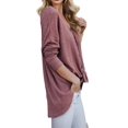 thumbnail image 3 of Weardear Women's Waffle Knit Tunic Blouse Tie Knot Tops Loose Fit Sweater Bat Wing Plain Shirts, 3 of 6