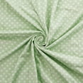 thumbnail image 2 of Sage Green White Hearts DBP Fabric - Double Brushed Polyester 4 Way Stretch -  1/2 yard, 2 of 3