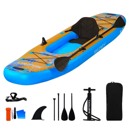 HHSJZWCY 10 ft Inflatable Kayak with Detachable Seat, SUP-Kayak Set Boat for Fishing, Touring